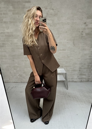 Jules pinstripe bluse Taupe Neo Noir 